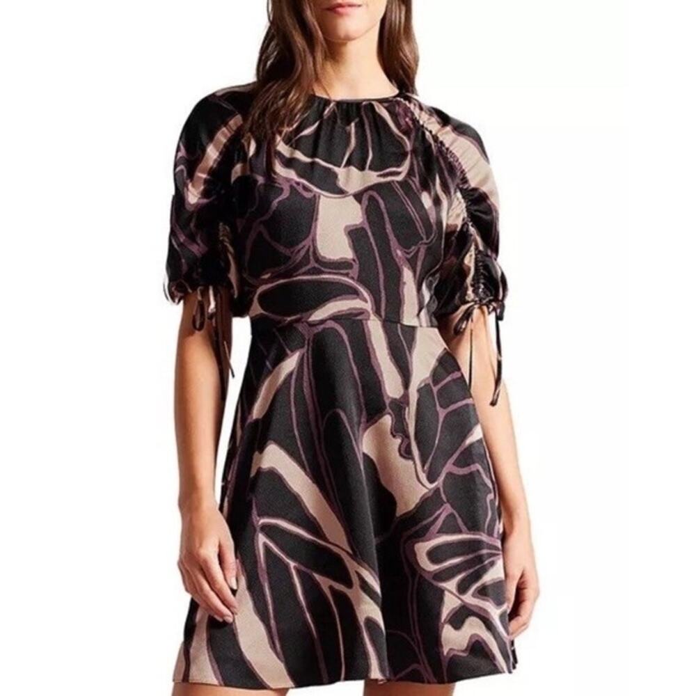 Ted Baker London Gilliaa Abstract Print Mini Dress Size 6/ US 14